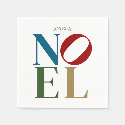 NOEL Pop Letter Art Geïnspireerd op kerst Servet (Voorkant)