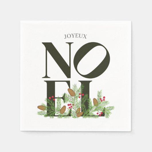 NOEL Pop Letter Art Geïnspireerd op kerst Servet (Voorkant)