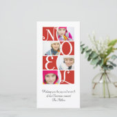 NOEL Puzzel in het Rode Wenskaart van Kerstmis Feestdagenkaart (Staand voorkant)