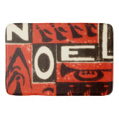 Noel Red Block Print Badmat (Voorkant)