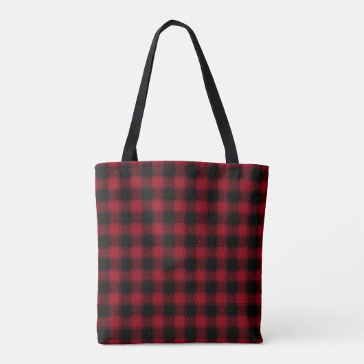 Noel Red en Green Checkered Pset Pattern Tote Bag (Achterkant)