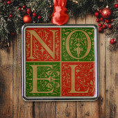 Noel Red en Green Decorative Holiday Metalen Ornament
