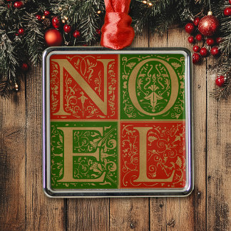 Noel Red en Green Decorative Holiday Metalen Ornament