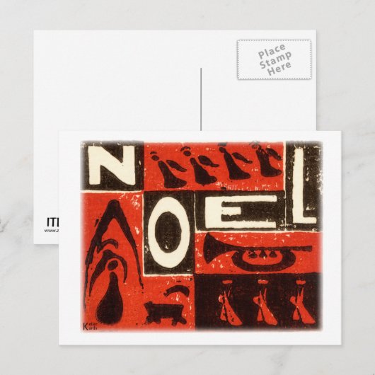 Noel Red Feestdagenkaart (Voorkant / Achterkant)