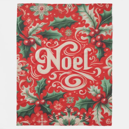Noel Red & Green Fleece Deken (Voorkant)