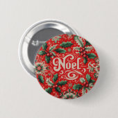 Noel Red & Green Ronde Button 5,7 Cm (Voorkant /achterkant)