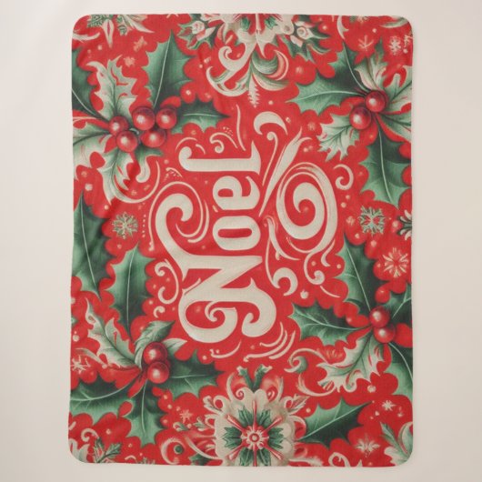 Noel Red & Green Sherpa Deken (Voorkant)
