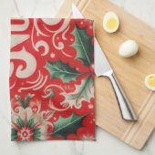 Noel Red & Green Theedoek (Quarter Fold)