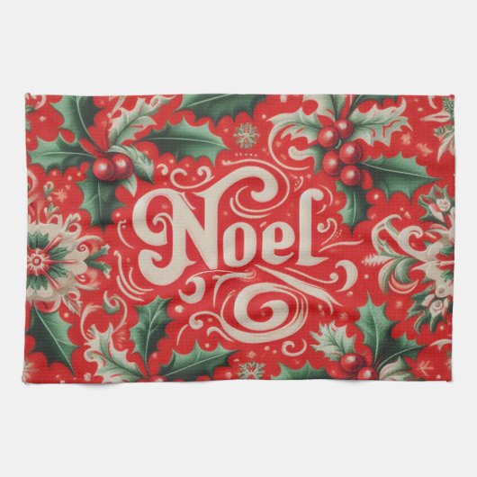Noel Red & Green Theedoek (Horizontaal)