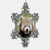 Noel red panda, panda roux. tin sneeuwvlok ornament (Links)