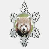 Noel red panda, panda roux. tin sneeuwvlok ornament (Rechts)