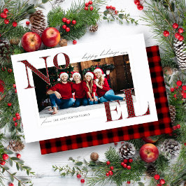 Noel Red Pset Pattern-kerstfeestkaart Feestdagenkaart