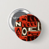Noel Red Ronde Button 5,7 Cm (Voorkant /achterkant)