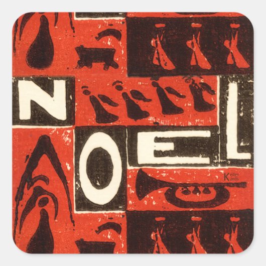 Noel Red Vierkante Sticker (Voorkant)