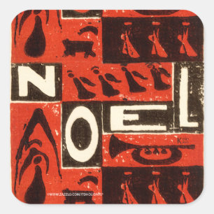 Noel Red Vierkante Sticker