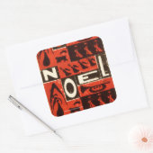 Noel Red Vierkante Sticker (Envelop)