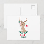 Noel Reindeer Briefkaart (Voorkant / Achterkant)