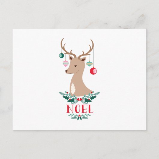 Noel Reindeer Briefkaart (Voorkant)