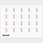 Noel Reindeer Ronde Sticker (Vel)