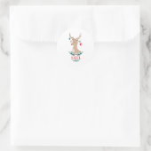 Noel Reindeer Ronde Sticker (Tas)