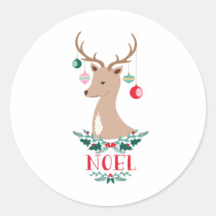 Noel Reindeer Ronde Sticker