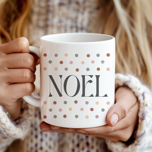 "NOEL" Retro Dotted Christmas Gift Mok