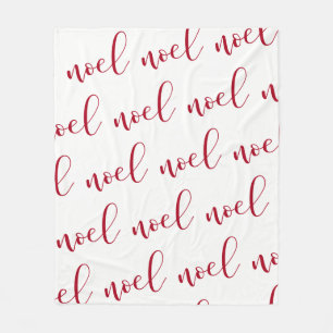Noel   Rood en wit kerstscript Fleece Deken
