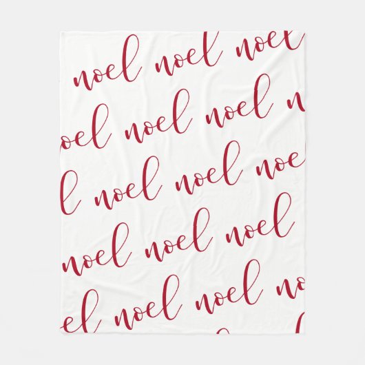 Noel | Rood en wit kerstscript Fleece Deken (Voorkant)