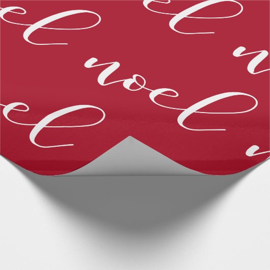 Noel | Rood kerstscript Cadeaupapier (Hoek)