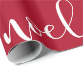 Noel | Rood kerstscript Cadeaupapier (Rol Hoek)