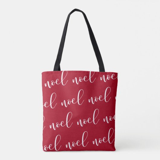 Noel | Rood kerstscript met jouw naam Tote Bag (Achterkant)