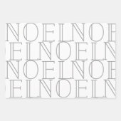 NOEL Roze Pine Cone Patroon Wit & Grijs Inpakpapier Vel (Voorkant 2)