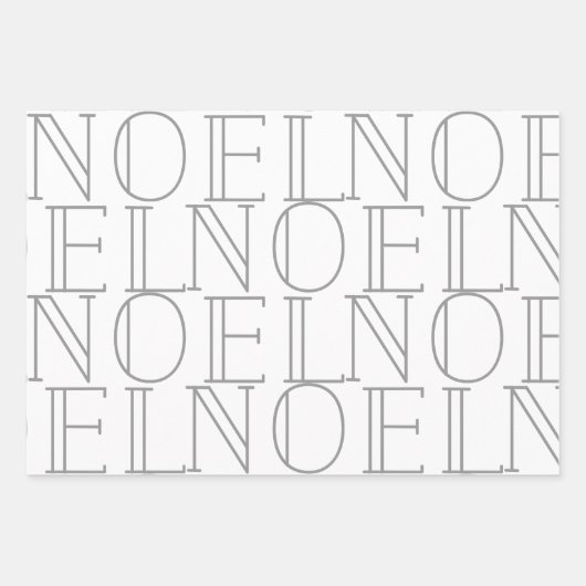 NOEL Roze Pine Cone Patroon Wit & Grijs Inpakpapier Vel (Voorkant 2)