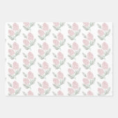 NOEL Roze Pine Cone Patroon Wit & Grijs Inpakpapier Vel (Voorkant)