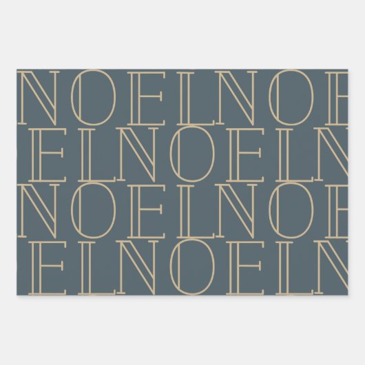 NOEL Roze Pine Kegelpatroon Marine Blauw & Wit Inpakpapier Vel (Voorkant 2)