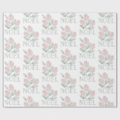 NOEL Roze Pine Kegelpatroon Wit Cadeaupapier (Vlak)
