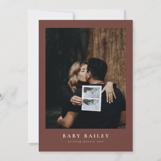 NOEL Rustic Baby shower kerstpine winter Kaart (Achterkant)