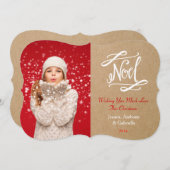 Noel Rustic Holiday-fotokaart Feestdagenkaart (Voorkant / Achterkant)