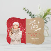 Noel Rustic Holiday-fotokaart Feestdagenkaart (Staand voorkant)