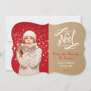 Noel Rustic Holiday-fotokaart Feestdagenkaart