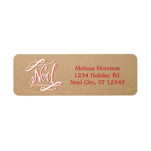 Noel Rustic Holiday Label (Voorkant)