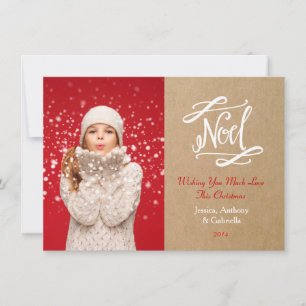 Noel Rustic  Holiday Photo Card Group Feestdagenkaart