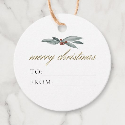 NOEL Rustic Winter Berry van kerstcadeau Bedankjes Labels (Voorkant)