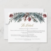 NOEL Rustic Winter Kerstmis - Details bruiloft Kaart (Voorkant)