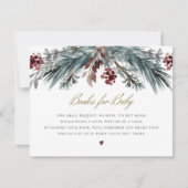 NOEL Rustic Winter Kerstmis Pine Books for Baby Kaart (Voorkant)