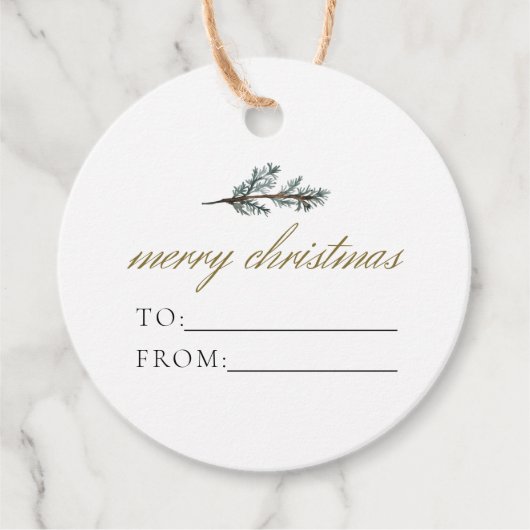 NOEL Rustige Winterpine tot kerstcadeau Bedankjes Labels (Voorkant)