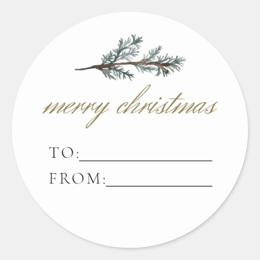 NOEL Rustige Winterpine tot kerstcadeau Ronde Sticker (Voorkant)