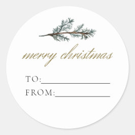 NOEL Rustige Winterpine tot kerstcadeau Ronde Sticker