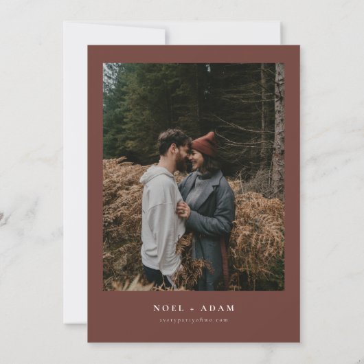 NOEL Rustische Kerstdennen Winter Foto Bruiloft Kaart (Achterkant)