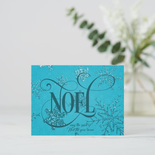 NOEL Script Christmas Briefkaart (Staand voorkant)